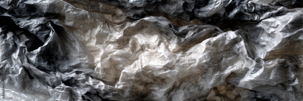 Crumpled paper texture in shades of gray and white Crumpled paper texture in shades of gray and white