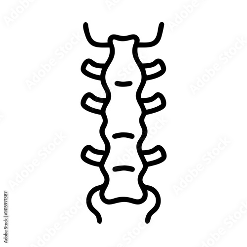 Spine icon illustration in minimal style for health and anatomy concept
