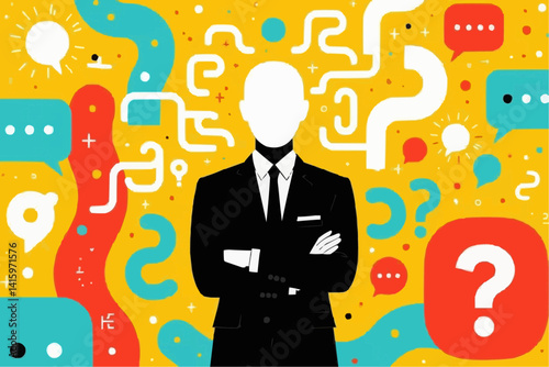 Businessman Contemplating Questions and Answers

