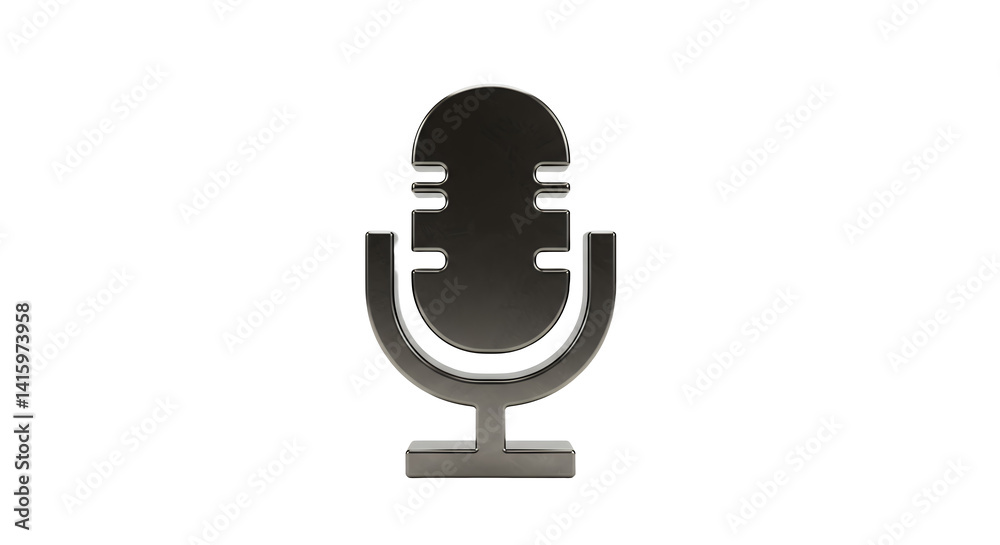 Microphone Icon on White Background for Audio Recording Microphone Icon on White Background for Audio Recording