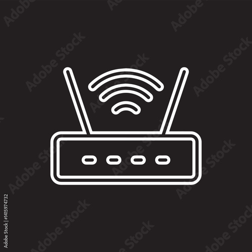 Wi Fi icon vector. Wireless router logo design. Wifi vector icon illustration isolated on black background