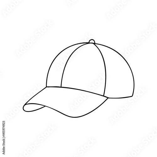 Baseball cap icon illustration in minimal style for fashion and outdoor concept