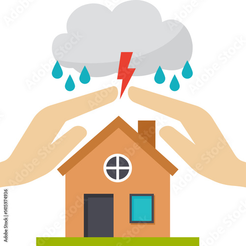 house insurance illustration on a white background    