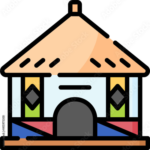 hut illustration on a white background    