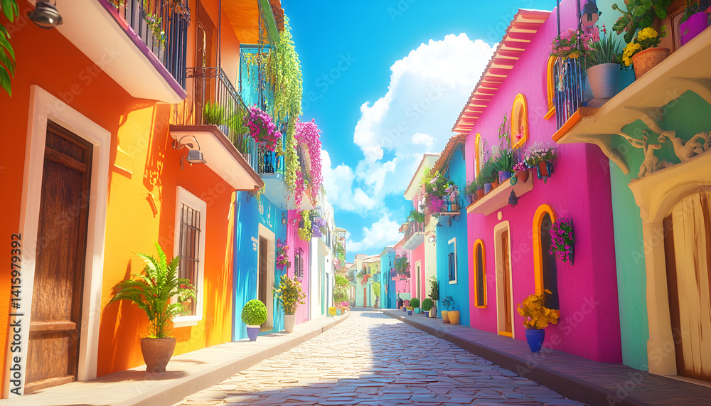 Fototapeta premium Colorful buildings in the old town of san miguel de allende, mexico