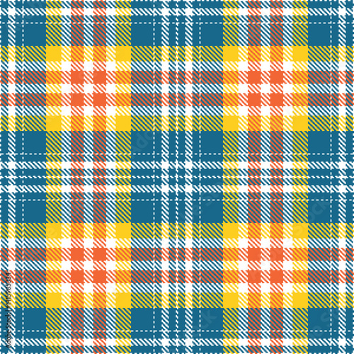 Bright white Tartan patterns fabric texture. Traditional Vivid ugly blue Seamless Tartan