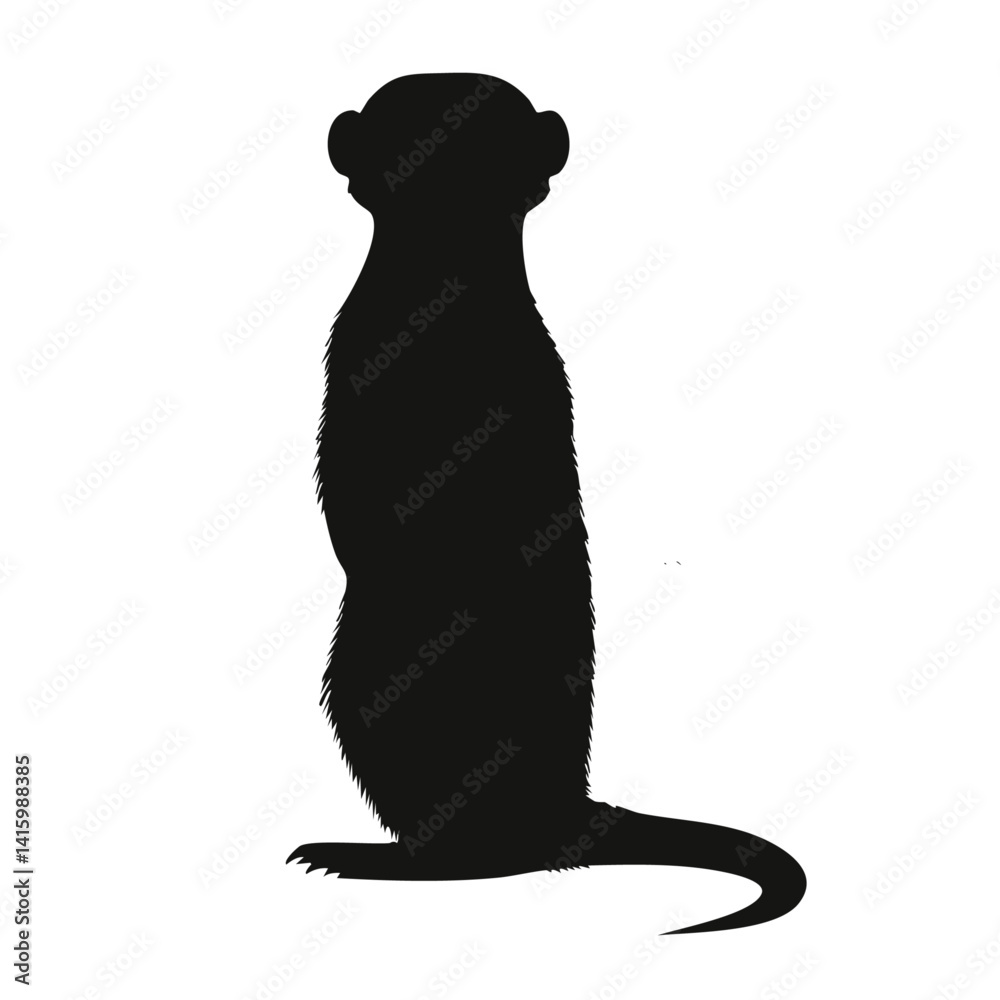 vector illustration of a meerkat black design