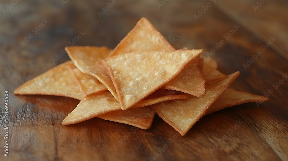 Crispy tortilla chips on wood, food photography Crispy tortilla chips on wood, food photography