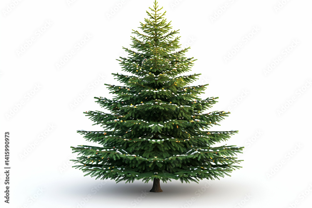 Fototapeta premium Decorated Christmas tree, winter scene, holiday celebration