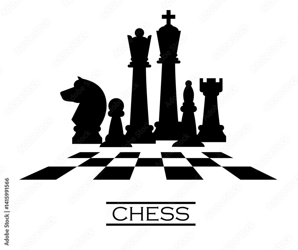 Icono negro de juego de ajedrez.