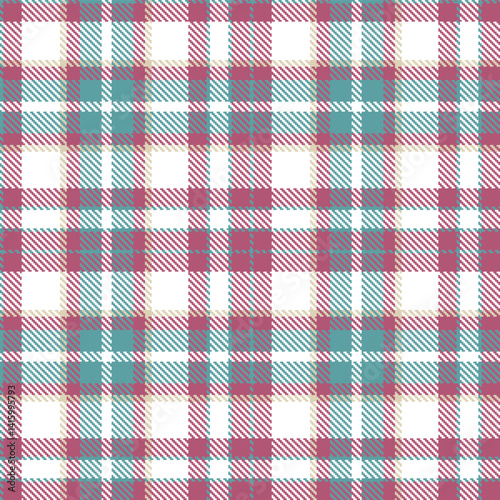 Traditional Rustic dull teal & Autumn light burgundy Seamless Tartan Fabric Design
