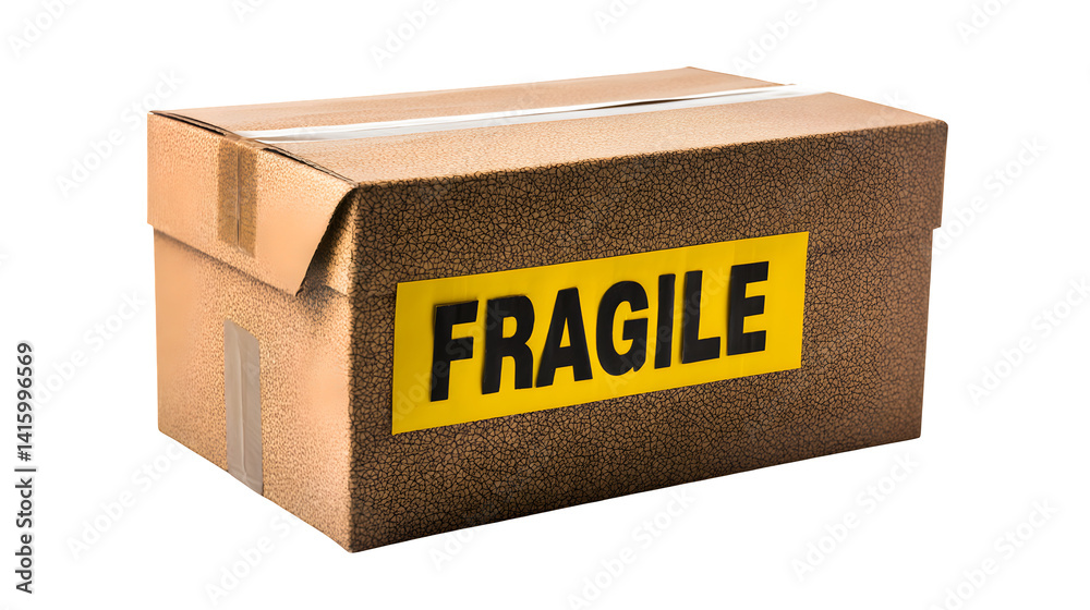 Carton box with fragile sign ready for shipping isolated on white background --ar 16:9 --v 7.0 Carton box with fragile sign ready for shipping isolated on white background --ar 16:9 --v 7.0