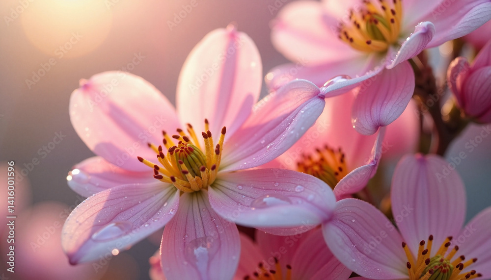 Pink flowers in bloom celebrating Labor Day, Spring flower wreath Pink flowers in bloom celebrating Labor Day, Spring flower wreath