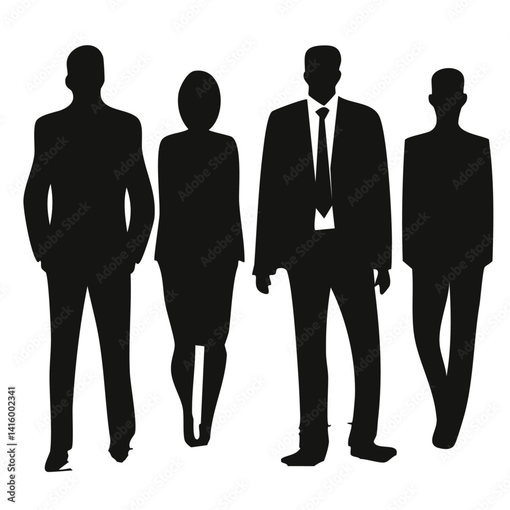 silhouettes of business people vector design