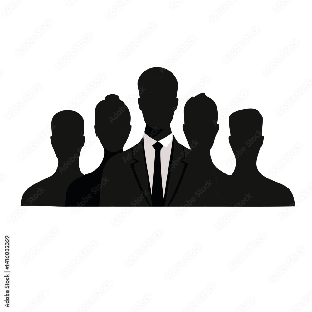 set of people icons silhouettes of business people vector design
