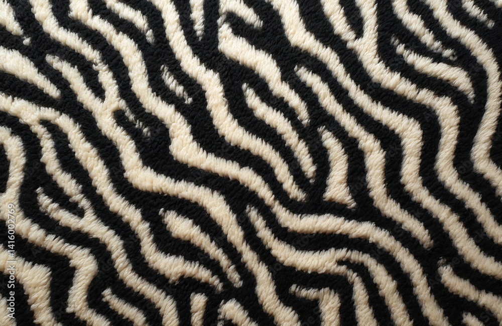 Close-up zebra pattern. Black and white animal skin texture. Striped, wavy, repeating background. Seamless surface textile design. Abstract nature print. For fashion, decor, wallpaper, fabric. Close-up zebra pattern. Black and white animal skin texture. Striped, wavy, repeating background. Seamless surface textile design. Abstract nature print. For fashion, decor, wallpaper, fabric.