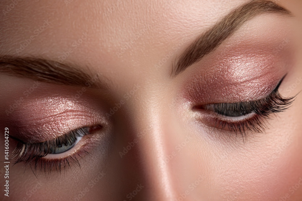 Obraz premium This is a detailed closeup view of a womans eyes adorned with glitter