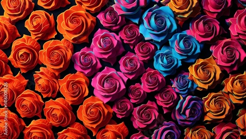 Colorful Roses Background Vibrant Floral Pattern Creative Design Projects