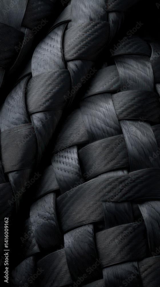 Obraz premium Abstract close-up of woven dark gray material