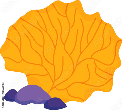 Yellow Coral with Rocks