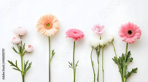 collection of flower on white background,isolated on white,clip art
