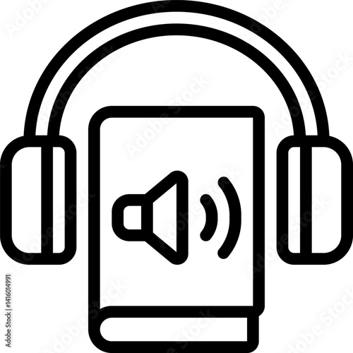 audio book illustration on a white background     