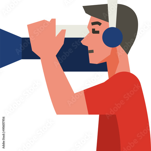 cameraman illustration on a white background     