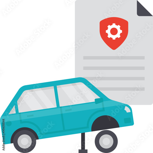car insurance illustration on a white background     