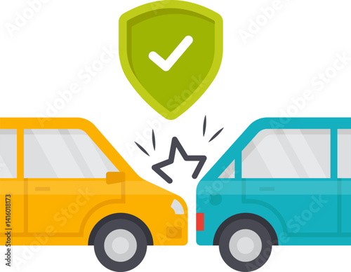 car insurance illustration on a white background     