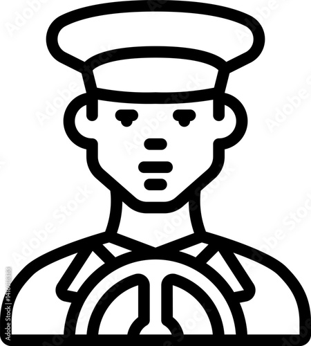 Chauffeur illustration on a white background     