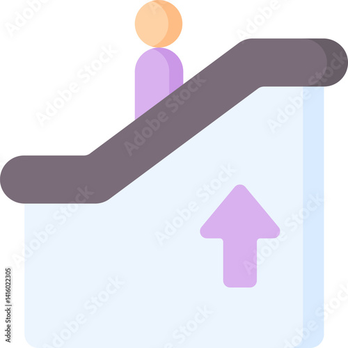 escalator illustration on a white background