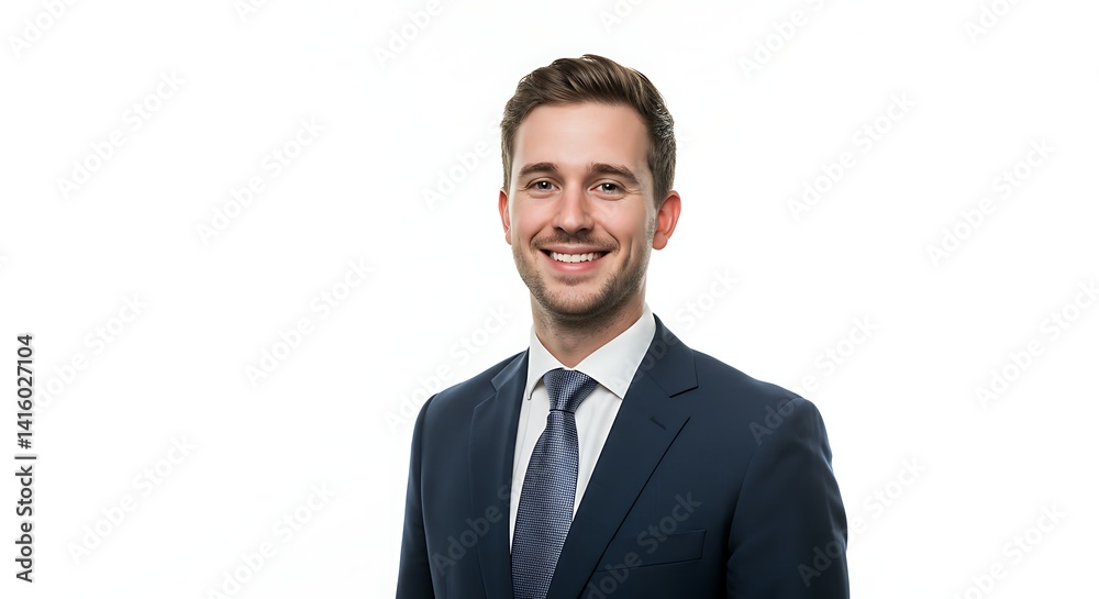 Smiling Businessman Portrait on White Background Smiling Businessman Portrait on White Background