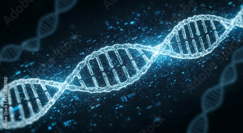 Wallpaper Mural dna strand on blue background Torontodigital.ca