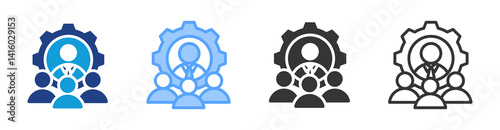 Stakeholder icon set multiple style collection