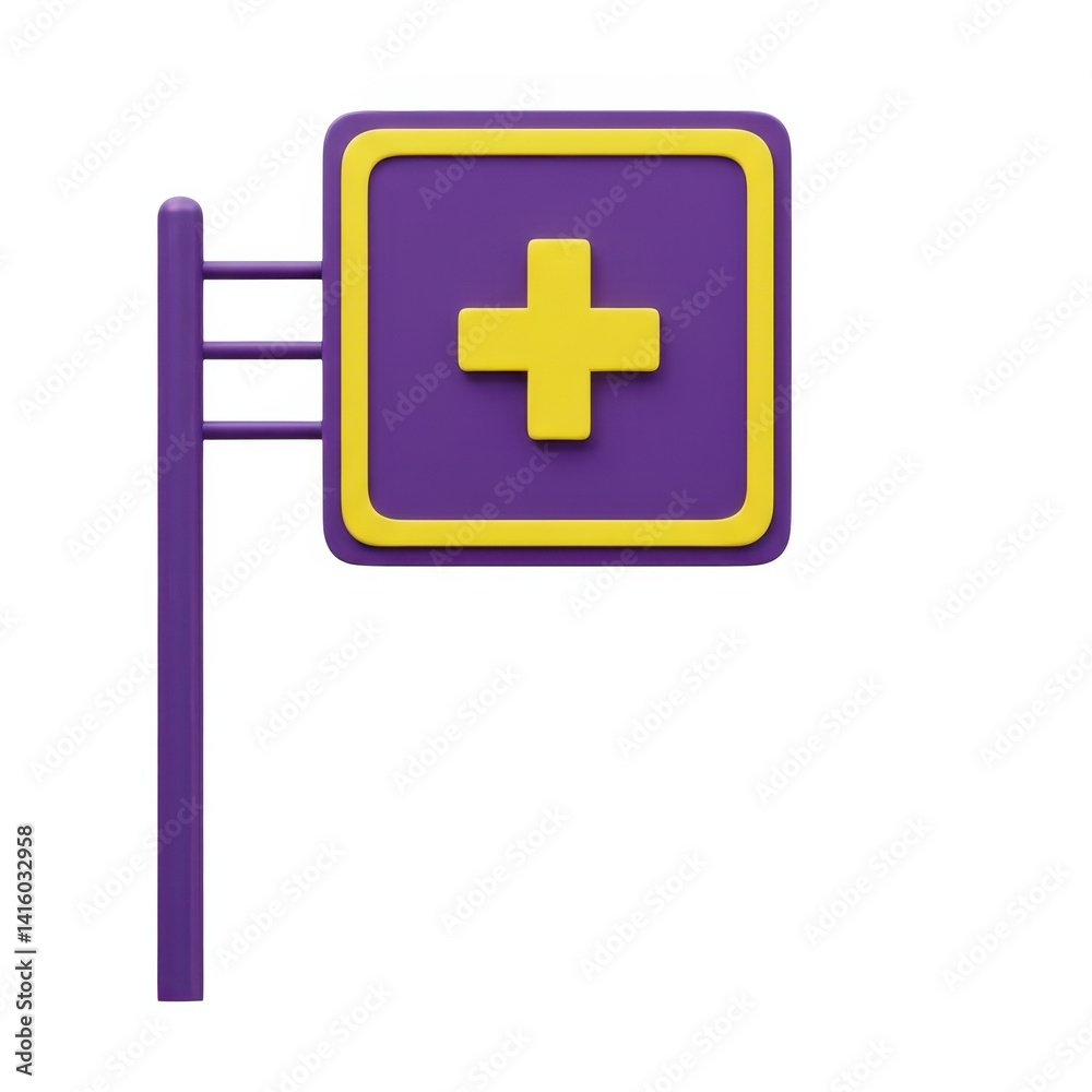 Purple plus sign illustration on white background Purple plus sign illustration on white background
