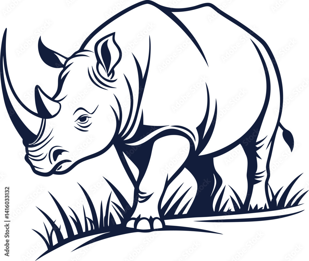 Fototapeta premium rhino vector illustration