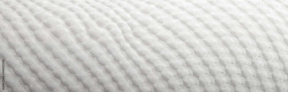 Fototapeta premium Close-up white fabric texture with quilted design. Decorative abstract pattern for fashion apparel. Textile detail for upholstery, home decor, soft and cozy look. Clean and modern background.