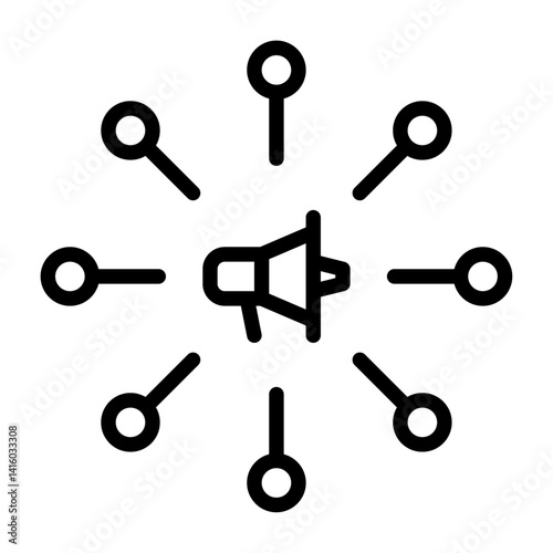 viral outline icon. megaphone black line illustration.