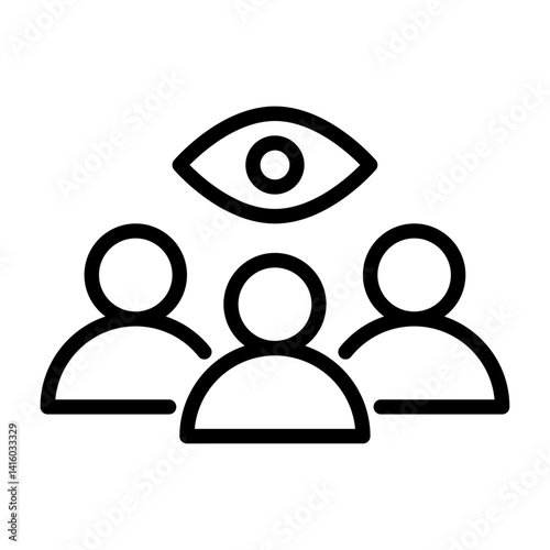 viewer outline icon. audience black line illustration.