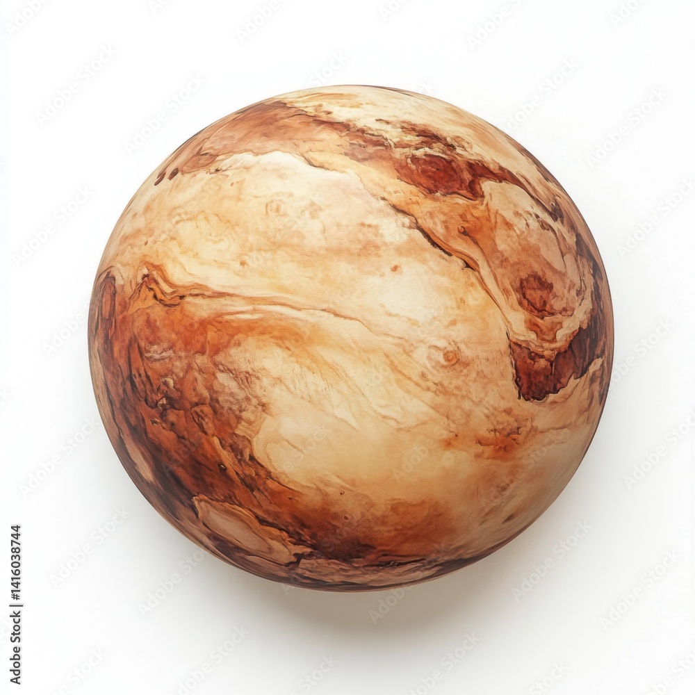 Fototapeta premium Wooden sphere, rich earth tones