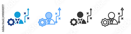 Strategies icon set multiple style collection