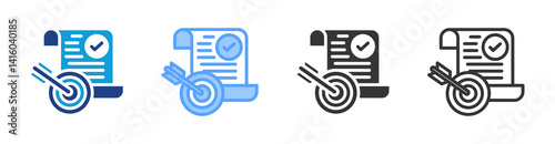 Objectives icon set multiple style collection