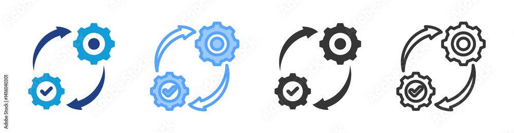 Integration icon set multiple style collection