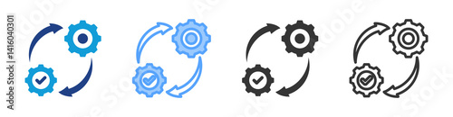 Integration icon set multiple style collection
