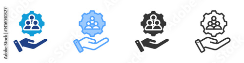 Human Resource icon set multiple style collection