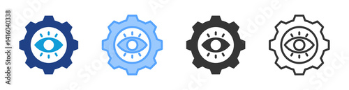 Vision icon set multiple style collection