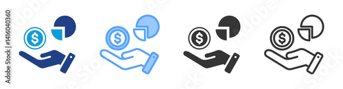 Divestitures icon set multiple style collection