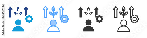 Personal Development icon set multiple style collection