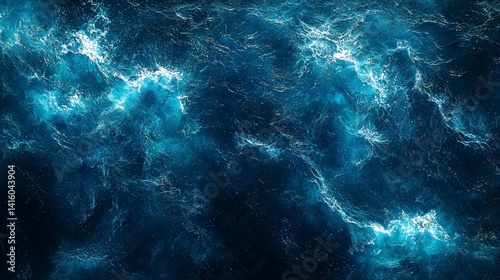 Dynamic, textured blue ocean surface with white crests