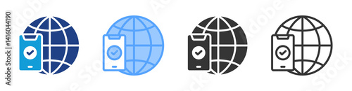 Online icon set multiple style collection